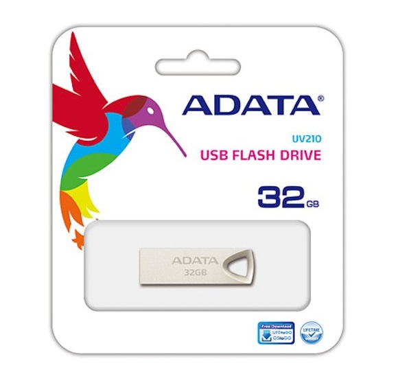 ADATA AUV210 32GB USB 2.0 FLASH DRIVE Gold | AUV210-32G-RGD